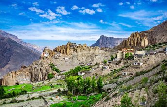 Dhankar gompa. Spiti Valley, Himachal Pradesh, India